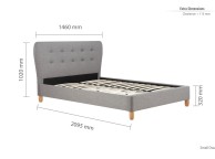 Birlea Stockholm 4ft Small Double Grey Fabric Bed Frame Thumbnail