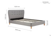 Birlea Stockholm 4ft6 Double Grey Fabric Bed Frame Thumbnail