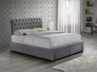 Birlea Valentino 5ft Kingsize Grey Fabric Bed Frame with 2 Drawers Thumbnail