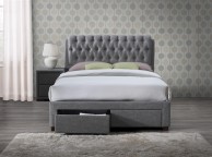 Birlea Valentino 5ft Kingsize Grey Fabric Bed Frame with 2 Drawers Thumbnail