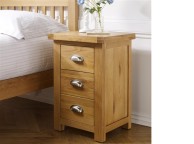 Birlea Woburn Oak 3 Drawer Large Bedside Thumbnail