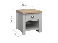 Birlea Highgate Grey And Oak Finish Lamp Table Thumbnail