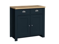 Birlea Highgate Navy Blue And Oak Finish 2 Drawer 2 Door Sideboard Thumbnail