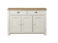 Birlea Highgate Cream And Oak Finish 2 Drawer 3 Door Sideboard Thumbnail