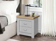 Birlea Highgate Grey And Oak Finish 2 Drawer Bedside Thumbnail