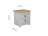 Birlea Highgate Grey And Oak Finish 2 Drawer Bedside Thumbnail