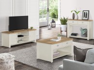 Birlea Highgate Cream And Oak Finish 2 Drawer Console Table Thumbnail