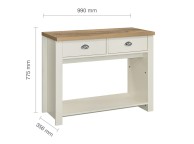 Birlea Highgate Cream And Oak Finish 2 Drawer Console Table Thumbnail