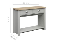 Birlea Highgate Grey And Oak Finish 2 Drawer Console Table Thumbnail