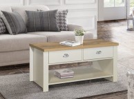 Birlea Highgate Cream And Oak Finish 2 Drawer Coffee Table Thumbnail