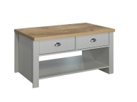 Birlea Highgate Grey And Oak Finish 2 Drawer Coffee Table Thumbnail