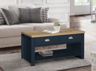 Birlea Highgate Navy Blue And Oak Finish 2 Drawer Coffee Table Thumbnail