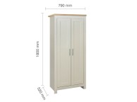 Birlea Highgate Cream And Oak Finish 2 Door Wardrobe Thumbnail