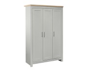 Birlea Highgate Grey And Oak Finish 3 Door Wardrobe Thumbnail