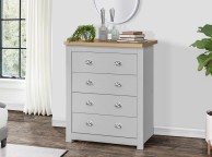 Birlea Highgate Grey And Oak Finish 4 Drawer Chest Thumbnail