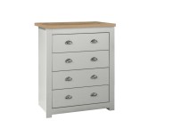 Birlea Highgate Grey And Oak Finish 4 Drawer Chest Thumbnail