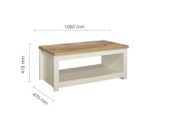 Birlea Highgate Cream And Oak Finish Coffee Table Thumbnail