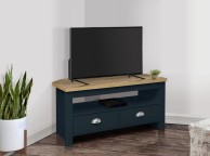 Birlea Highgate Navy Blue And Oak Finish Corner TV Unit Thumbnail