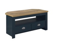 Birlea Highgate Navy Blue And Oak Finish Corner TV Unit Thumbnail