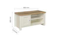 Birlea Highgate Cream And Oak Finish Small TV Unit Thumbnail