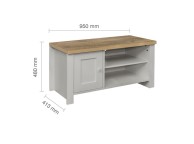 Birlea Highgate Grey And Oak Finish Small TV Unit Thumbnail