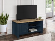 Birlea Highgate Navy Blue And Oak Finish Small TV Unit Thumbnail