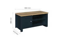 Birlea Highgate Navy Blue And Oak Finish Small TV Unit Thumbnail