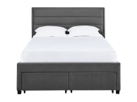 LPD Greenwich 4ft6 Double Grey Velvet Fabric Storage Bed Frame Thumbnail