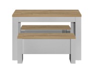 Birlea Highgate Grey And Oak Finish Dining Table And Bench Set Thumbnail