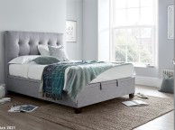 Kaydian Lumley 4ft6 Double Marbella Grey Fabric Ottoman Storage Bed Thumbnail