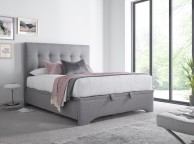 Kaydian Langley 4ft6 Double Light Grey Fabric Ottoman Storage Bed Thumbnail