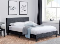 Birlea Berlin 4ft Small Double Black Crushed Velvet Fabric Bed Frame Thumbnail