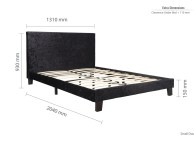 Birlea Berlin 4ft Small Double Black Crushed Velvet Fabric Bed Frame Thumbnail