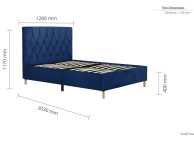 Birlea Loxley 4ft Small Double Blue Fabric Bed Frame Thumbnail