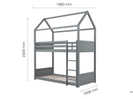 Birlea Home 3ft Single Grey Wooden Bunk Bed Thumbnail