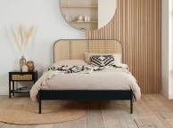 Birlea Margot Black Oak And Rattan 4ft6 Double Bed Frame Thumbnail