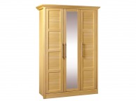 Kingstown Serena Oak 3 Door Wardrobe with Center Mirror Thumbnail