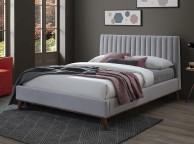 Time Living Albany 5ft Kingsize Light Grey Fabric Bed Frame Thumbnail