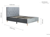 Birlea Loxley 4ft Small Double Grey Fabric Bed Frame Thumbnail