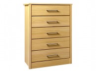 Kingstown Serena Oak 5 Drawer Large Chest of Drawers Thumbnail