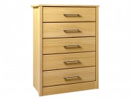 Kingstown Serena Oak 5 Drawer Wide Chest of Drawers Thumbnail