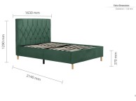 Birlea Loxley 5ft Kingsize Green Fabric Bed Frame Thumbnail