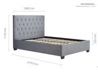 Birlea Cologne 5ft Kingsize Grey Fabric Bed Frame Thumbnail