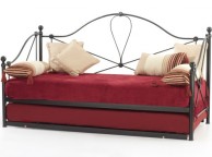 Serene Lyon 2ft6 Small Single Black Metal Day Bed With Under Bed Thumbnail