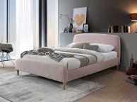 Birlea Otley 4ft6 Double Blush Pink Teddy Fabric Bed Frame Thumbnail