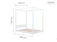 Birlea Darwin 5ft Kingsize White Wooden 4 Poster Bed Frame Thumbnail