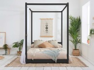 Birlea Darwin 5ft Kingsize Black Wooden 4 Poster Bed Frame Thumbnail