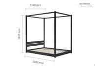 Birlea Darwin 5ft Kingsize Black Wooden 4 Poster Bed Frame Thumbnail