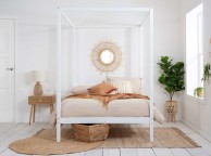 Birlea Mercia 4ft6 Double White Wooden 4 Poster Bed Frame Thumbnail