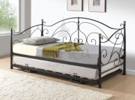 Birlea Milano 3ft Single Black Metal Day Bed Frame with Trundle Thumbnail